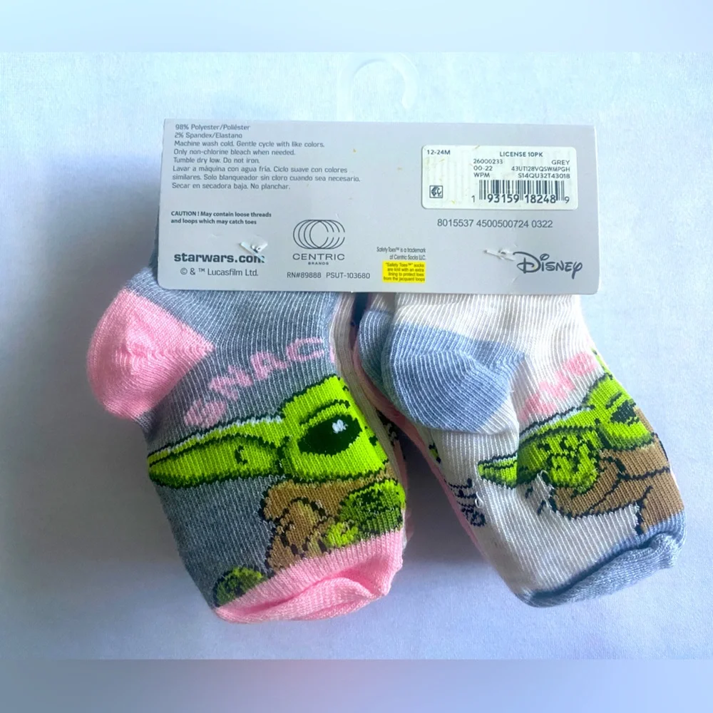 10pk Safety‎ Toes Sock With Lining Baby Girls Size 12-14 Months